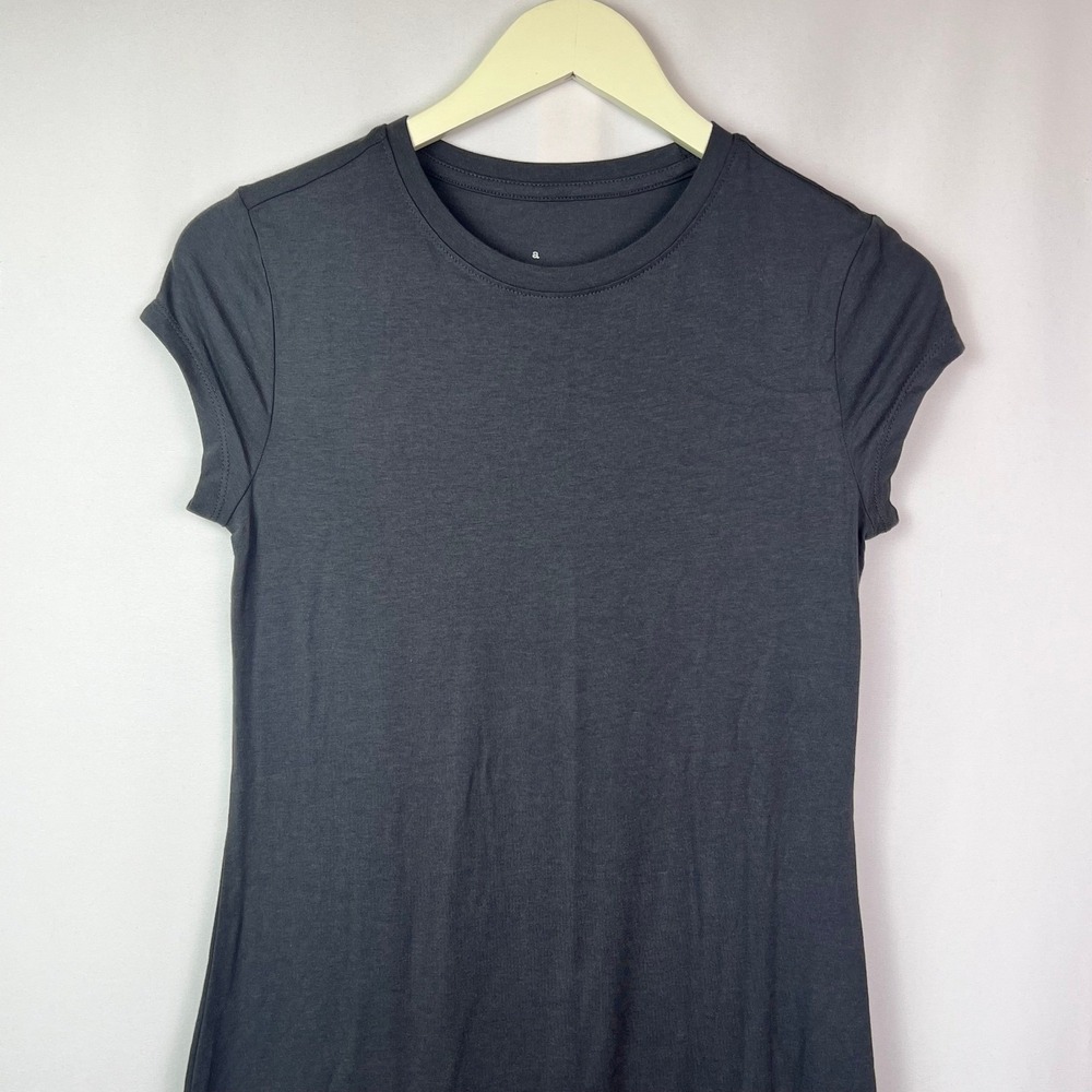 A New Day Womens Short Sleeve Maxi T-Shirt Dress Dark Gray XS - Picture 3 of 6